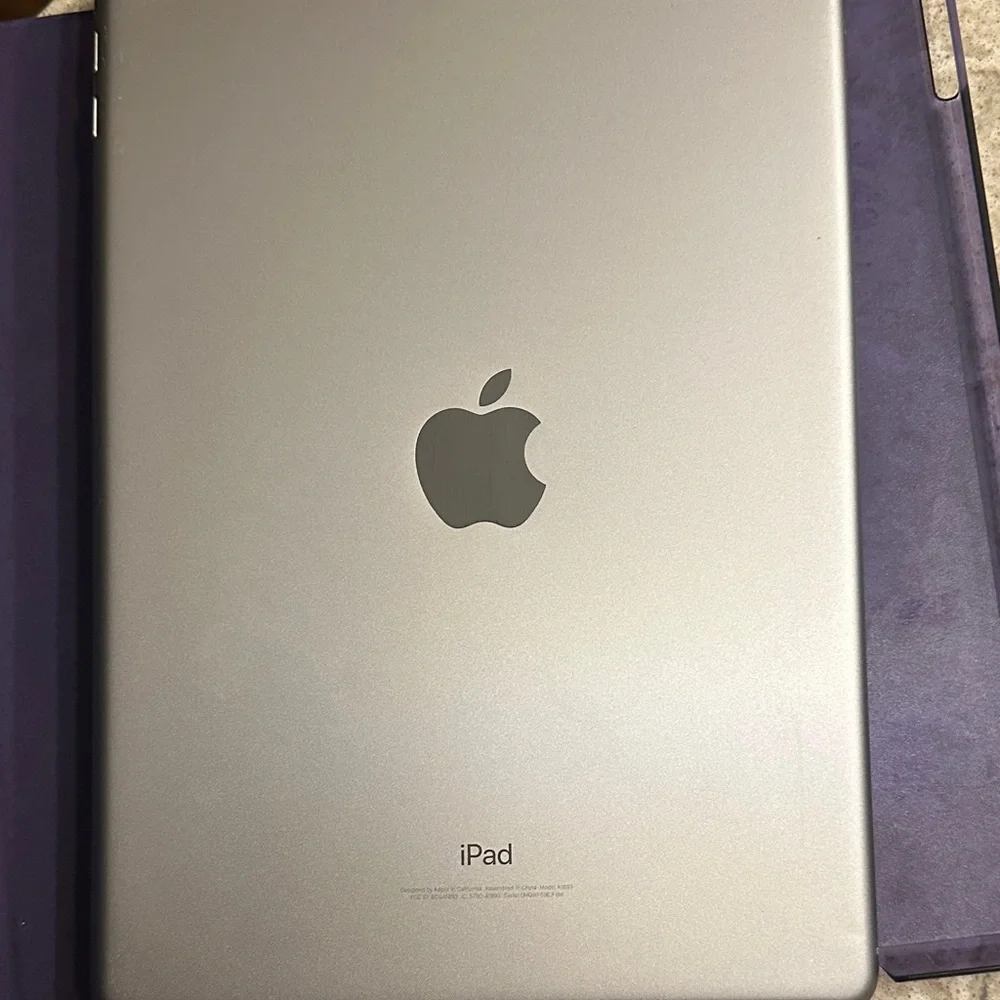 6th Generation Apple iPad with slim purple case